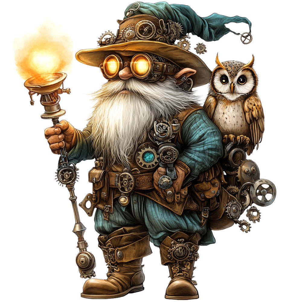 Steampunk Gnomes Fabric Panel 12