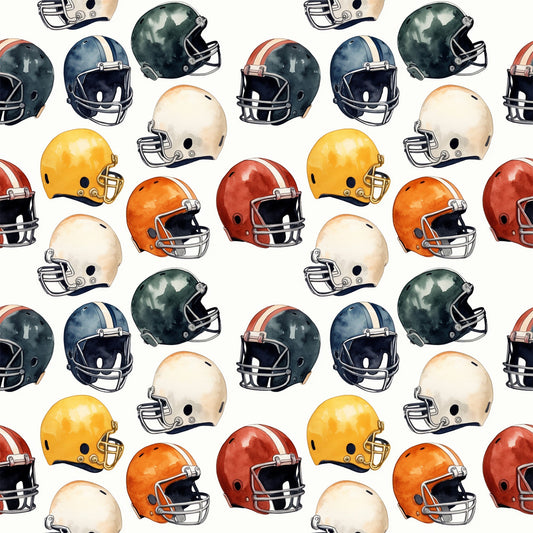 Daily Deal: Watercolor Football Pattern 3 Quilting Cotton Fabric - 118" x 3 Yards"