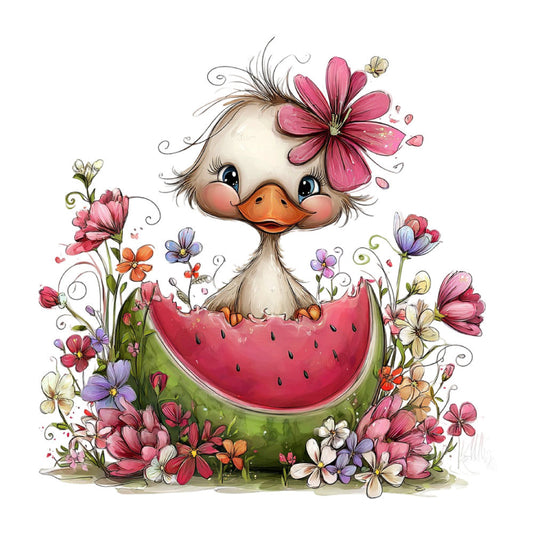 Whimsical Summer Goose Fabric Panel 27