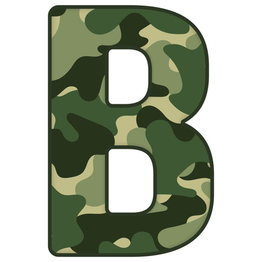 Green Camo Alphabet Fabric Panel 30