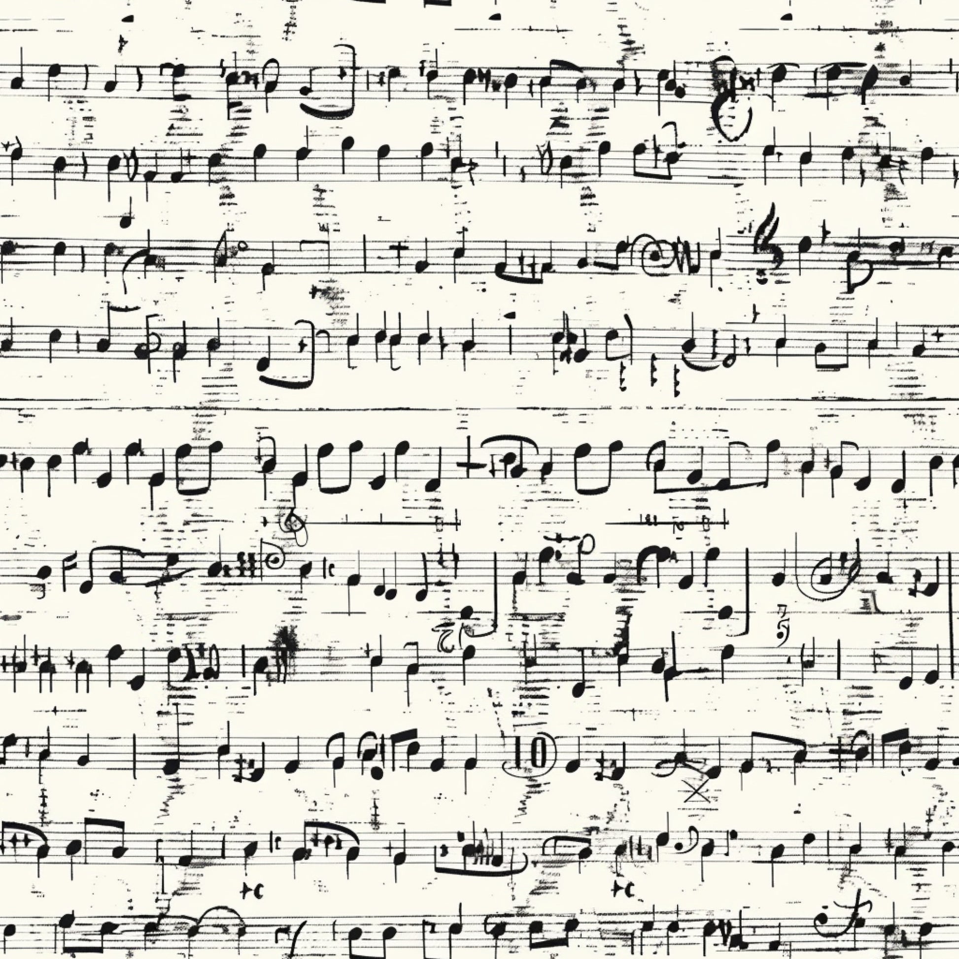 handwritten music, musical notes, sheet music, staff lines, black ink, cream background, vintage manuscript, musical composition, quilting cotton, fabric panel, aged paper, music notation, treble clef, musical symbols, antique style, weathered texture, musical manuscript, cotton fabric, quilting material