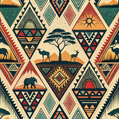 African Tribal Pattern 5 Quilting Cotton Fabric