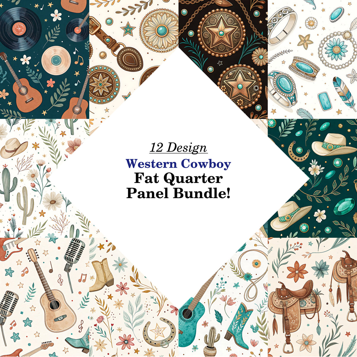 Western Cowboy Fat Quarter Bundle