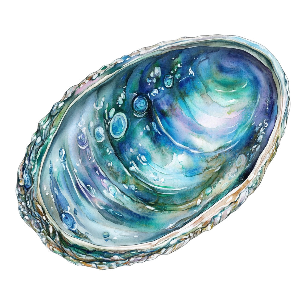 Watercolor Sea Shells Fabric Panel 1