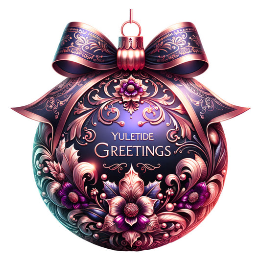Elegant Christmas Ball Ornaments Fabric Panel 6