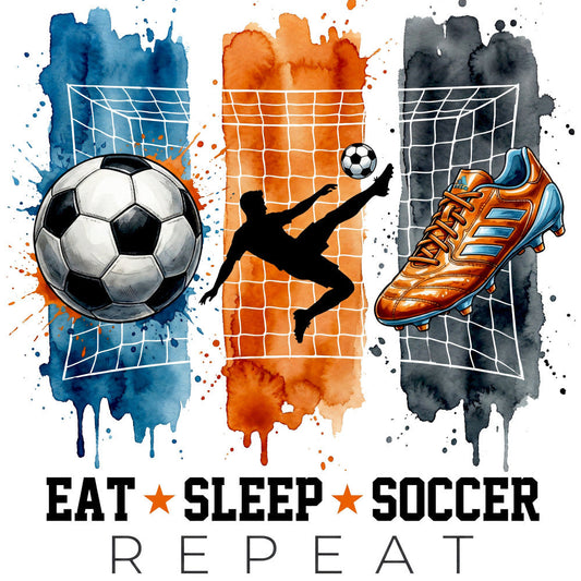 Eat Sleep Soccer Fabric Panel 1