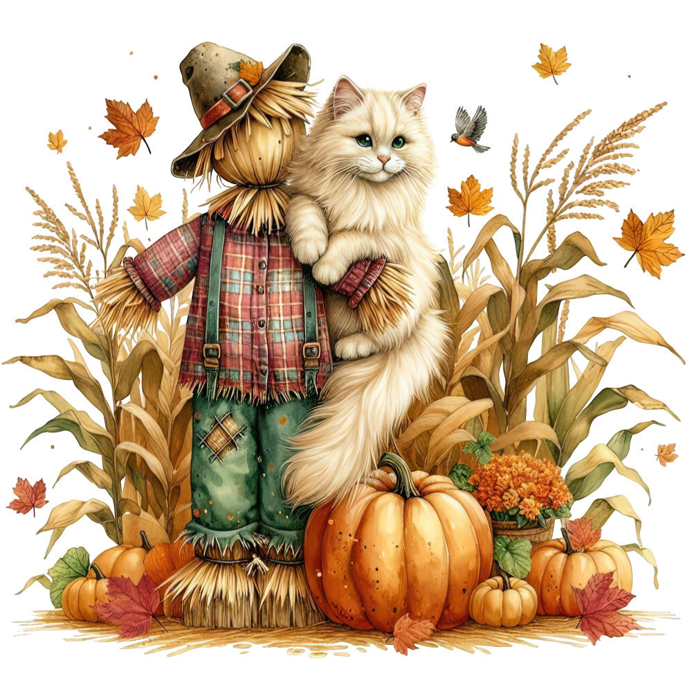 Autumn Cats Fabric Panel 51