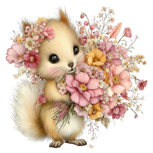 Whimsical Summer Squirrel Fabric Panel 33