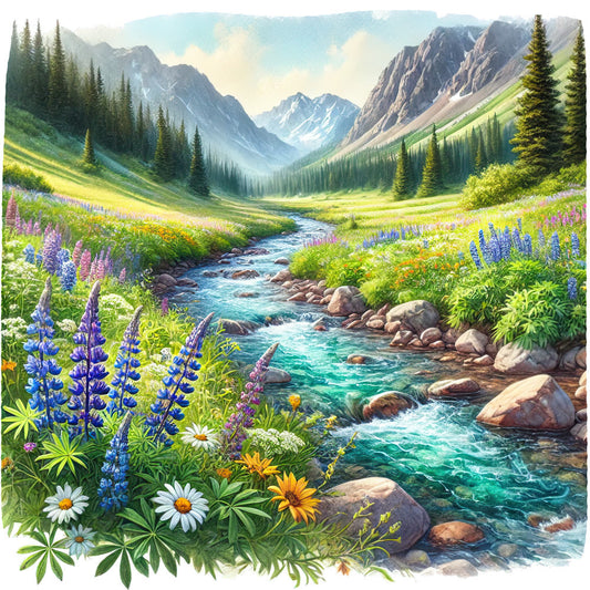 Colorado Rocky Mountains Fabric Panel 6