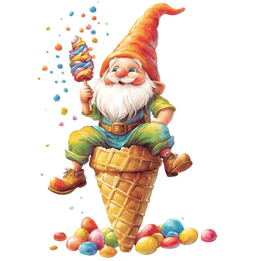 Ice Cream Gnome Fabric Panel 33