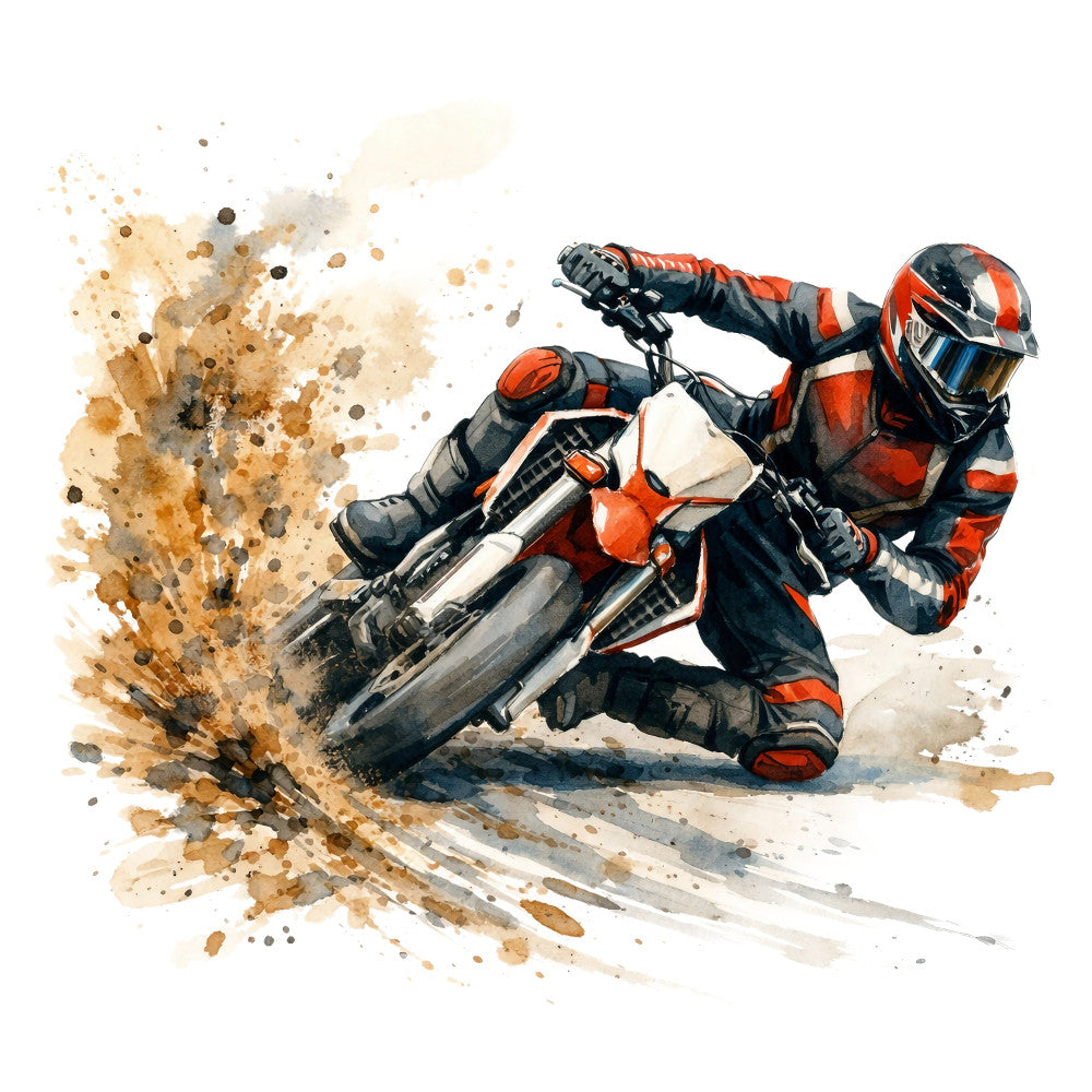 Watercolor Dirt Bike Fabric Panel 21
