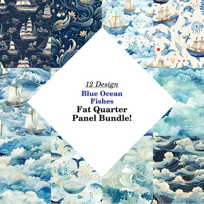 Blue Ocean Fishes Fat Quarter Bundle