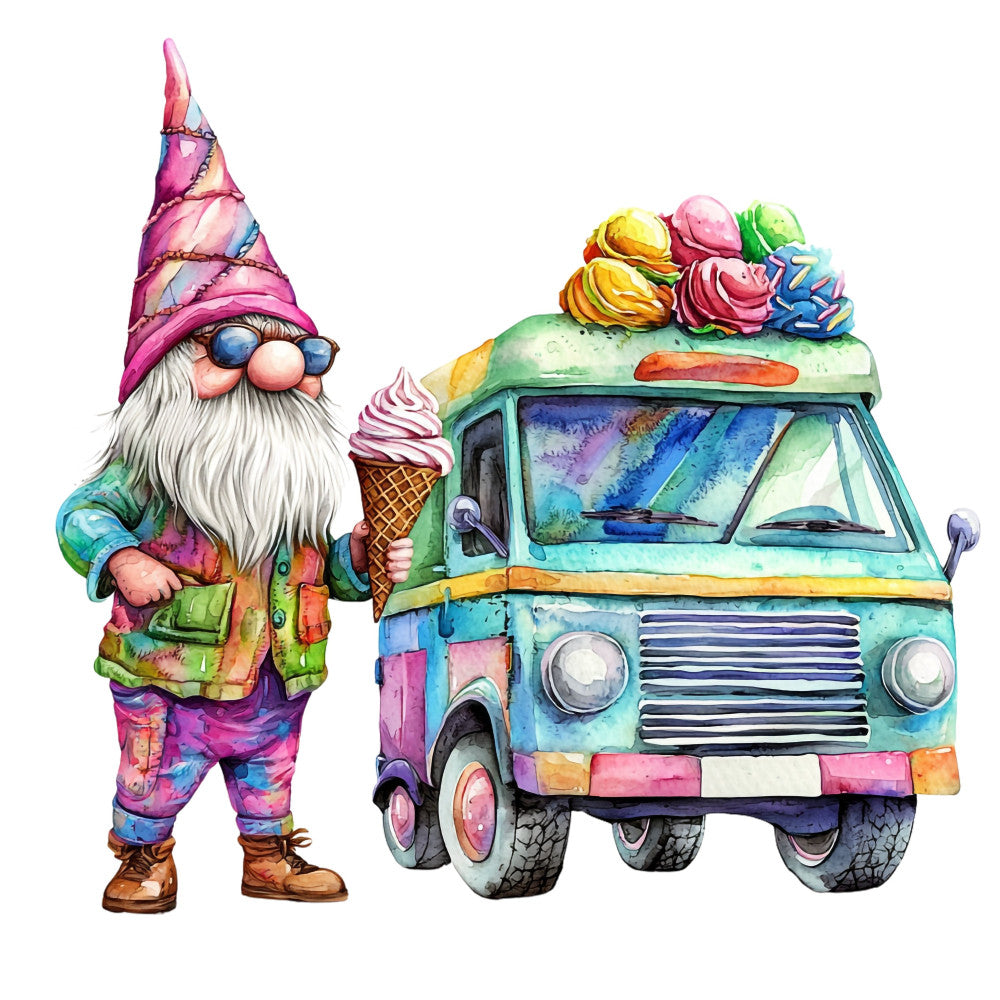 Ice Cream Gnome Fabric Panel 3