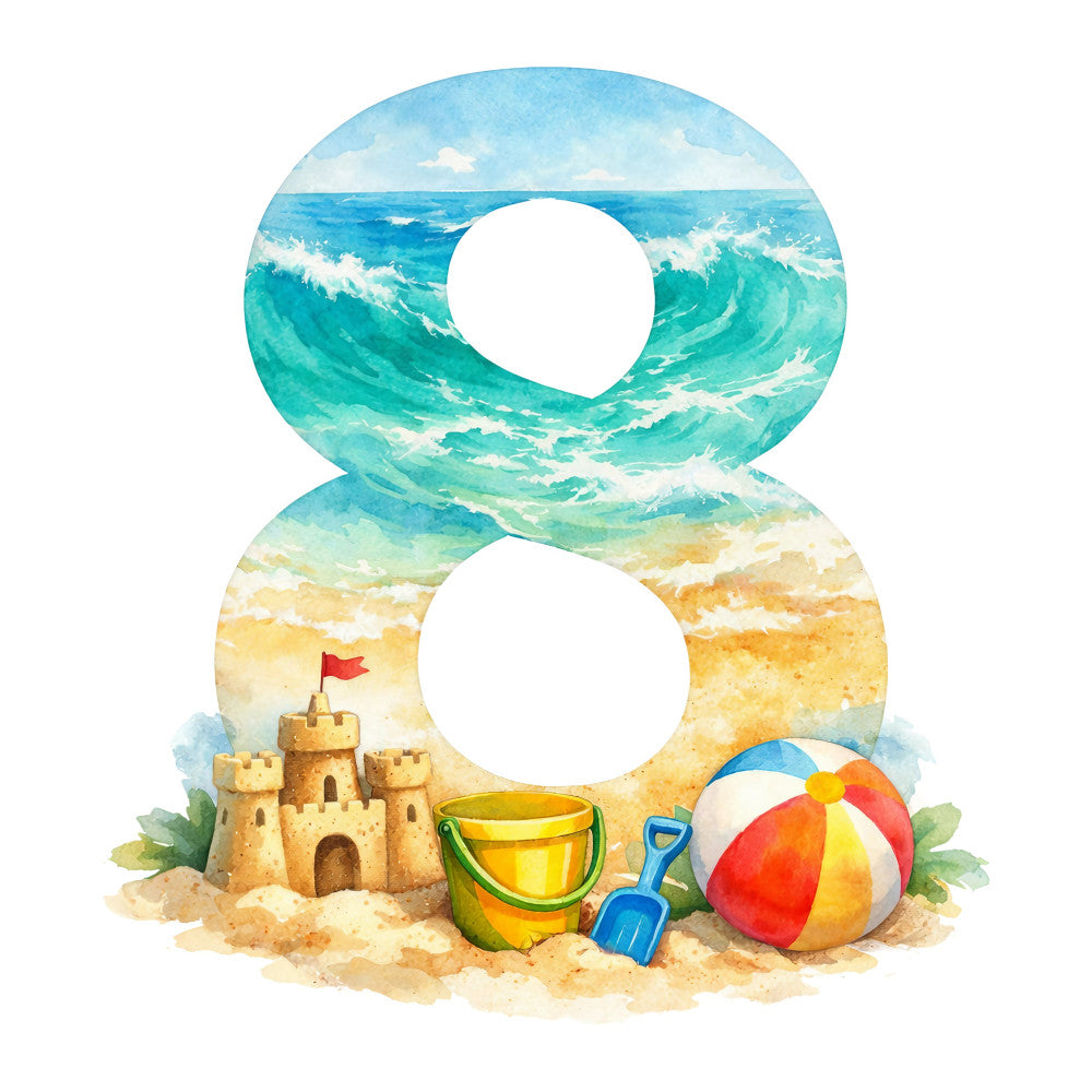 Summer Beach Alphabet Fabric Panel 13