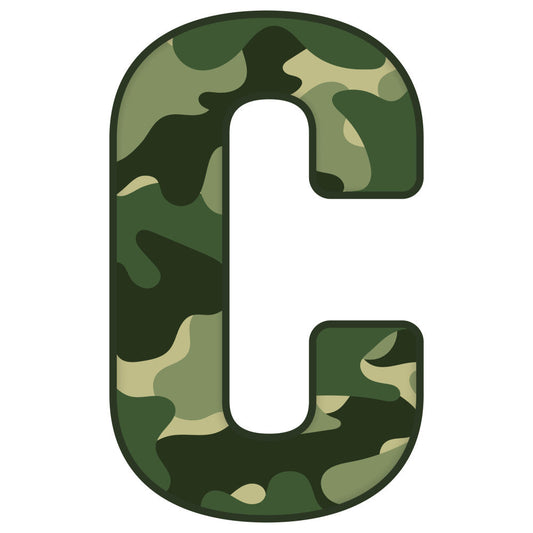 Green Camo Alphabet Fabric Panel 31