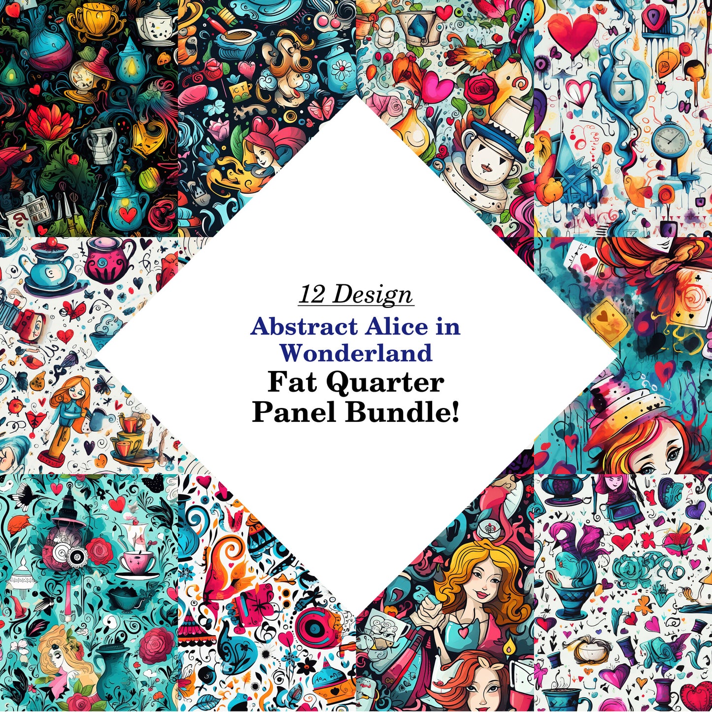 Abstract Alice in Wonderland Fat Quarter Bundle