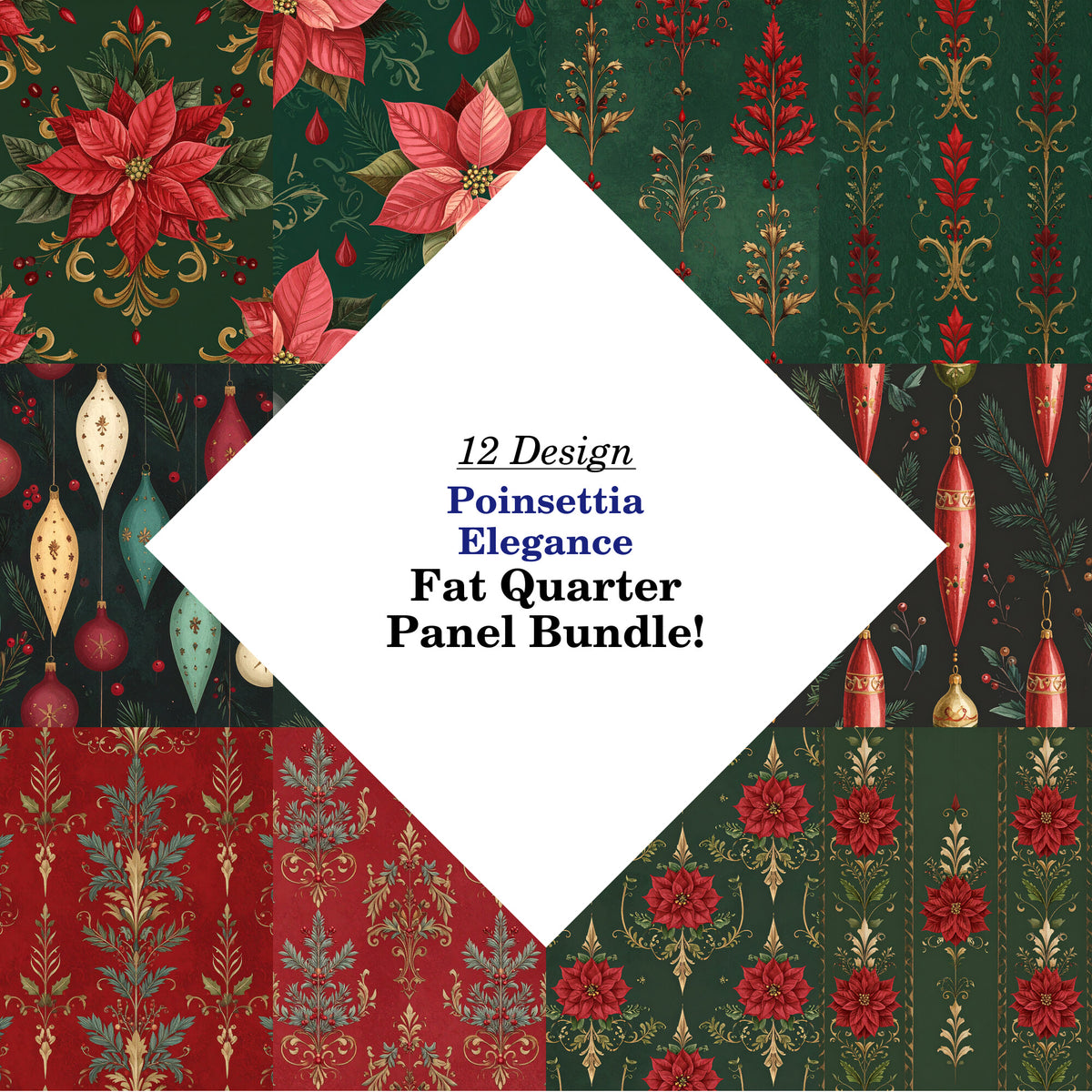 Poinsettia Elegance Fat Quarter Bundle