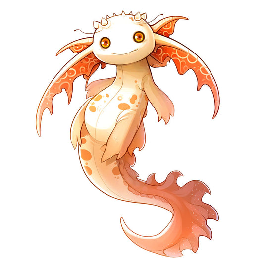 Cartoon Axolotl Fabric Panel 12