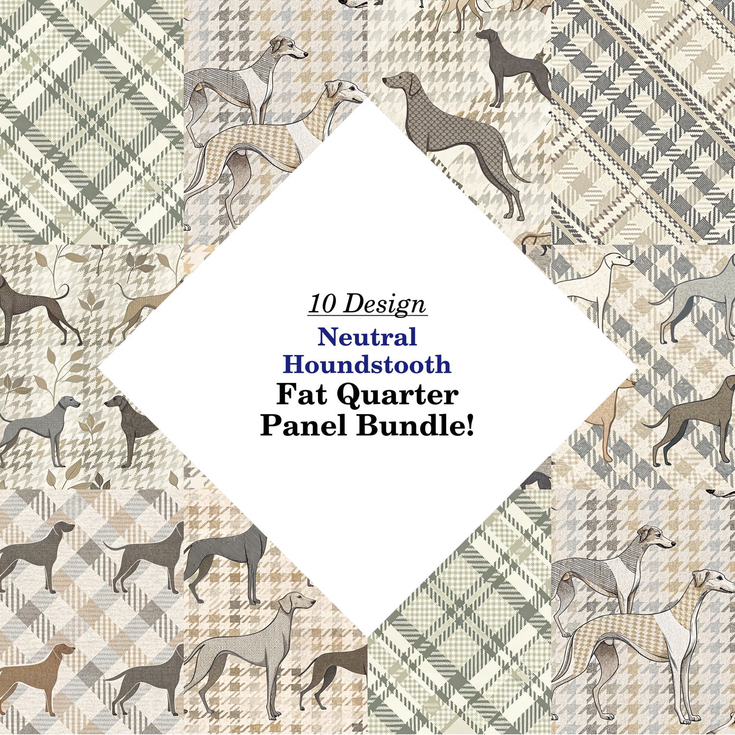 Neutral Houndstooth Fat Quarter Bundle