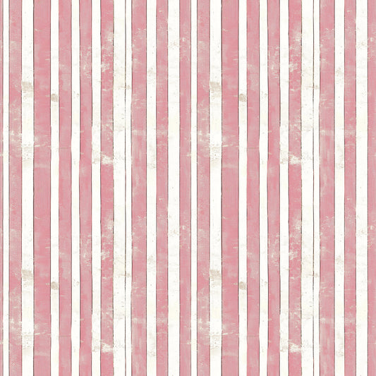 vintage pink, dusty rose, cream white, vertical stripes, distressed texture, weathered appearance, shabby chic, faded finish, quilting cotton, fabric panel, soft pink, muted tones, worn effect, aged look, striped pattern, cottage style, romantic aesthetic, pastel colors, textile design, crafting material