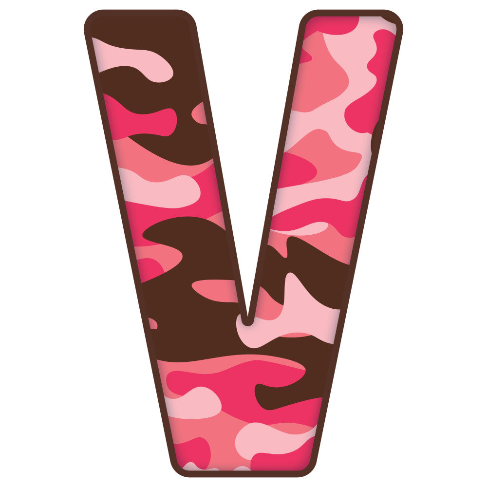 Pink Camo Alphabet Fabric Panel 14