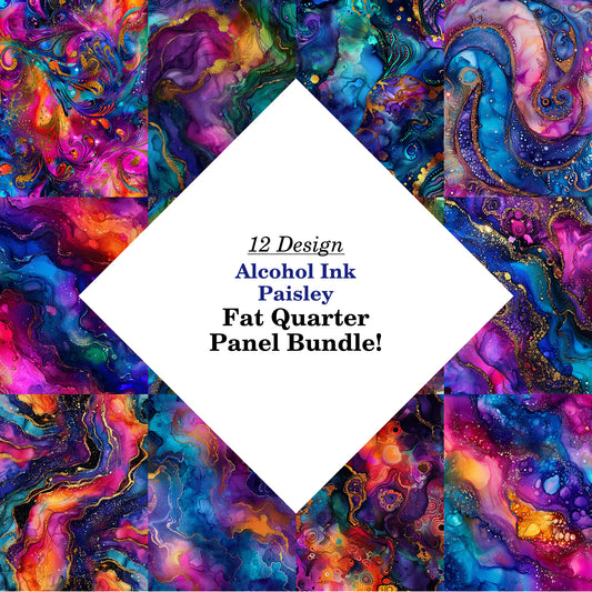 Alcohol Ink Paisley Fat Quarter Bundle