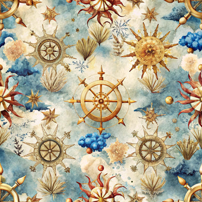 Magical Sea Pattern 10 Quilting Cotton Fabric