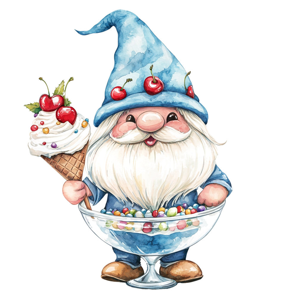 Ice Cream Gnome Fabric Panel 15