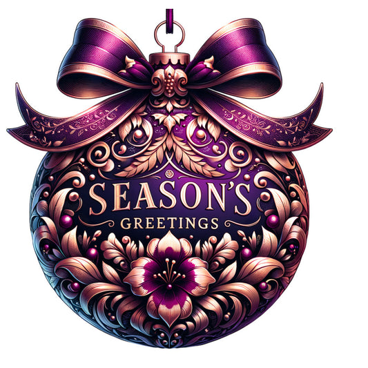 Elegant Christmas Ball Ornaments Fabric Panel 4