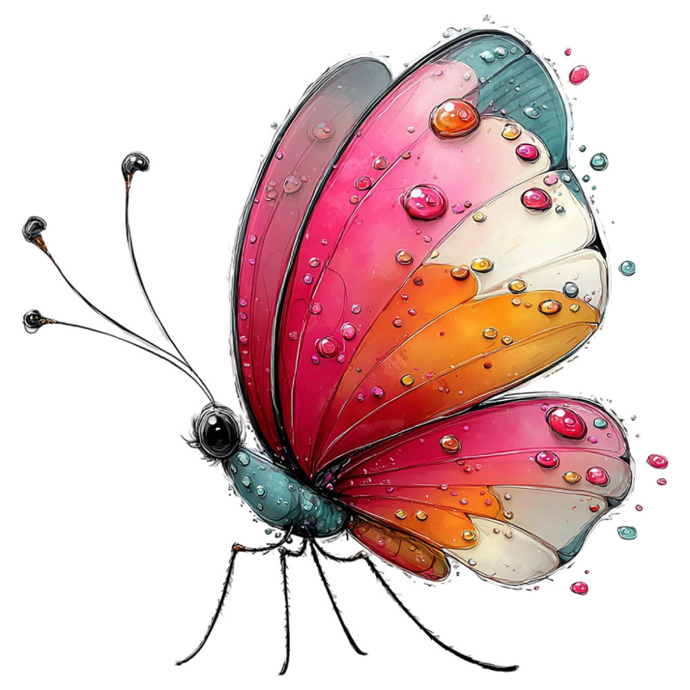 Whimsical Summer Butterfly Fabric Panel 45