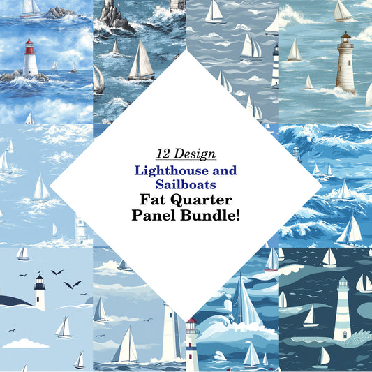 Lighthouse and Sailboats Fat Quarter Bundle