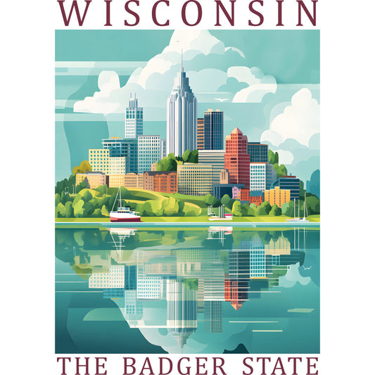 US State Poster Fabric Panel 5