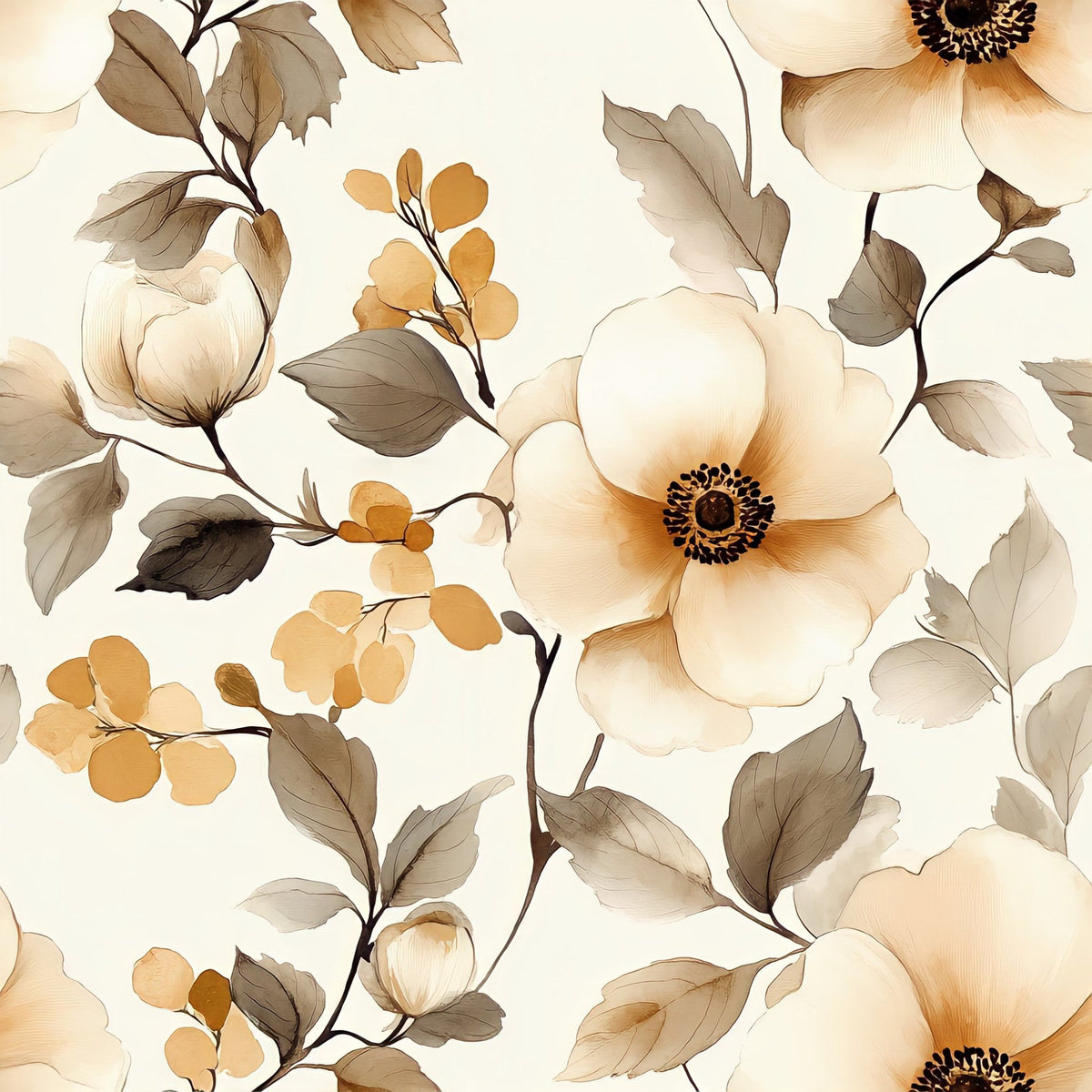 Daily Deal: Autumn Watercolor Pattern 13 Quilting Cotton Fabric - 45" x 0.5 Yards"