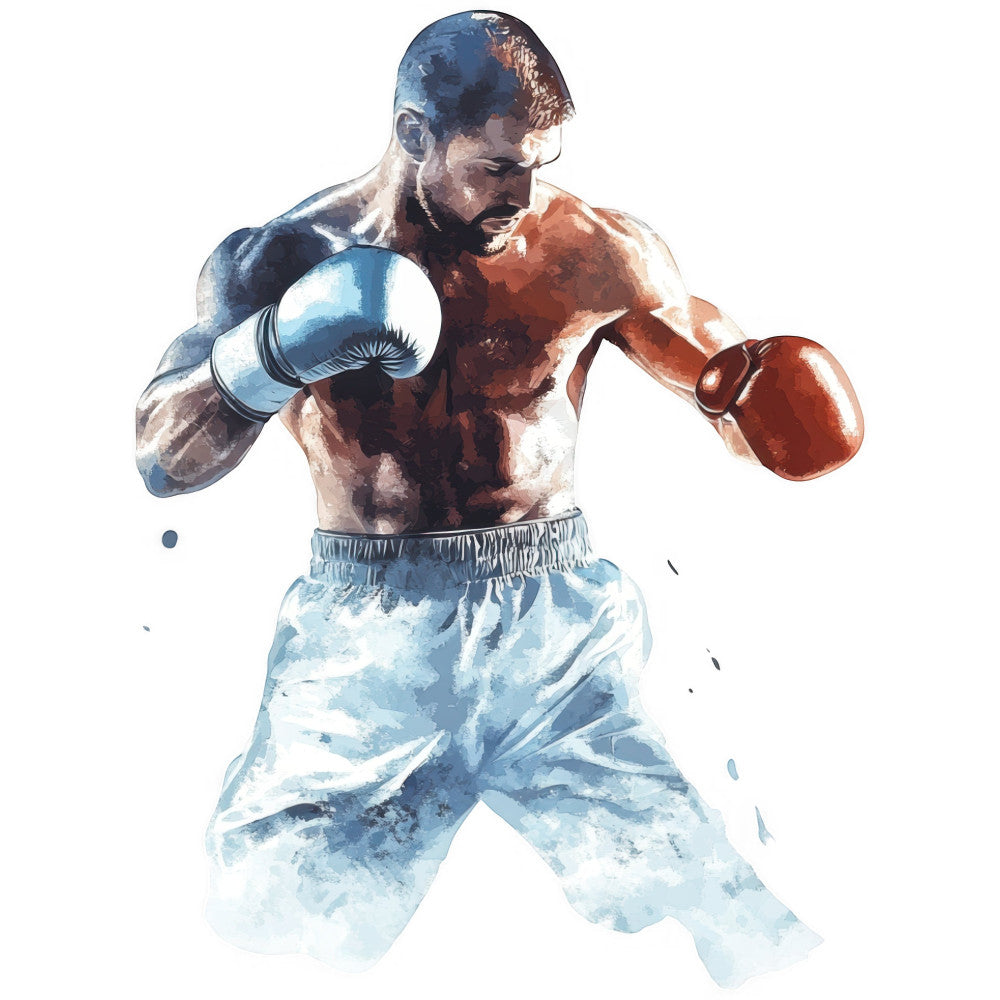 Watercolor Boxing Fabric Panel 11
