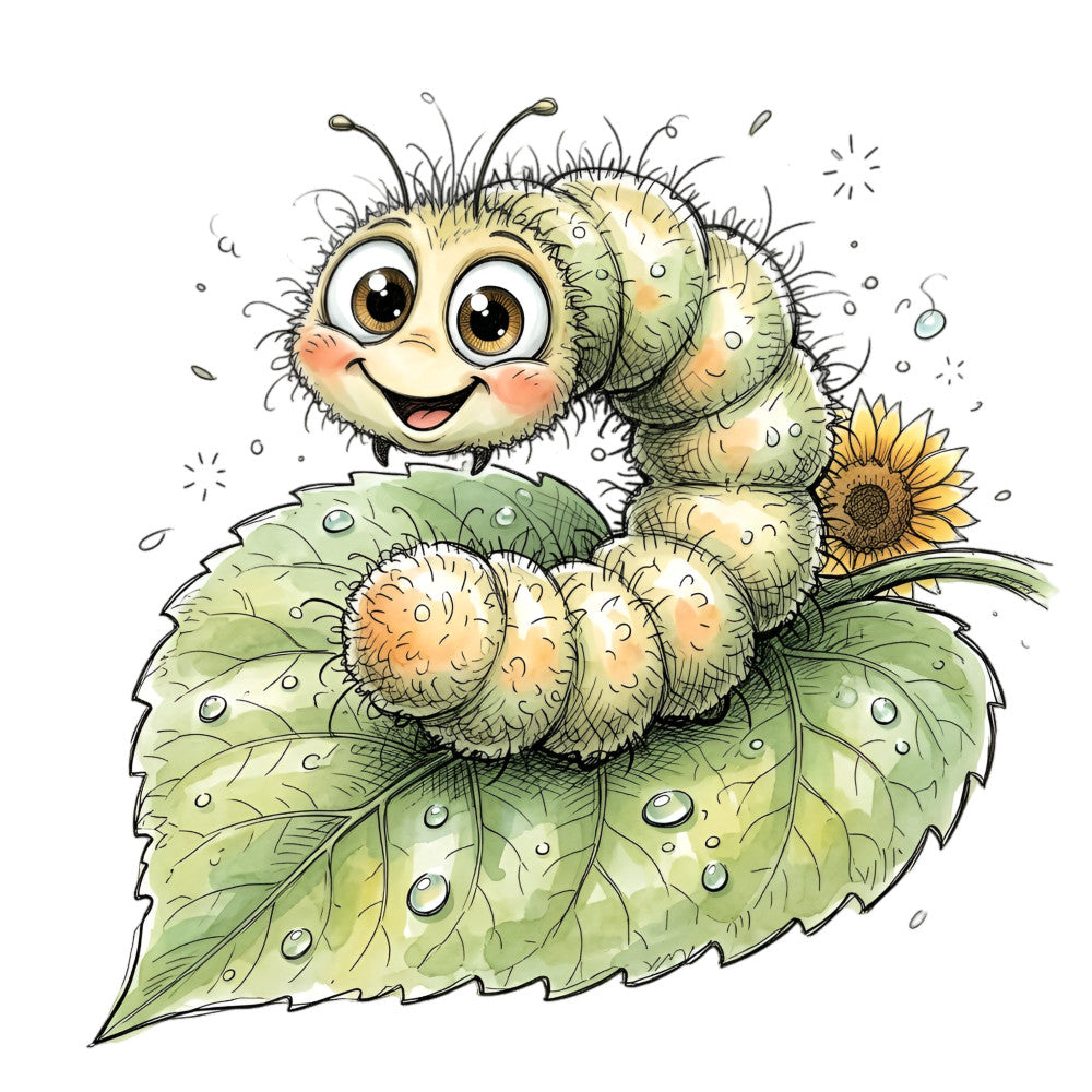 Summer Whimsical Caterpillar Fabric Panel 2