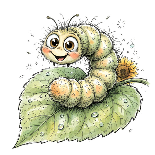 Summer Whimsical Caterpillar Fabric Panel 2
