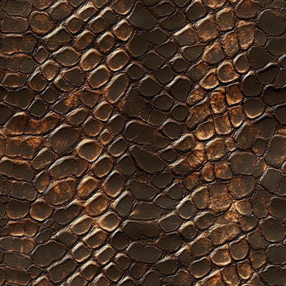 snake skin, reptile scales, brown tones, copper highlights, bronze coloring, earth tones, animal print, textured pattern, natural texture, leather-like appearance, geometric scales, quilting cotton, fabric panel, western theme, rustic pattern, organic shapes, dimensional texture, wilderness motif