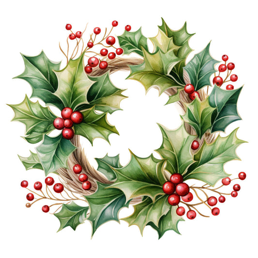 Holly and Baubles Fabric Panel 21