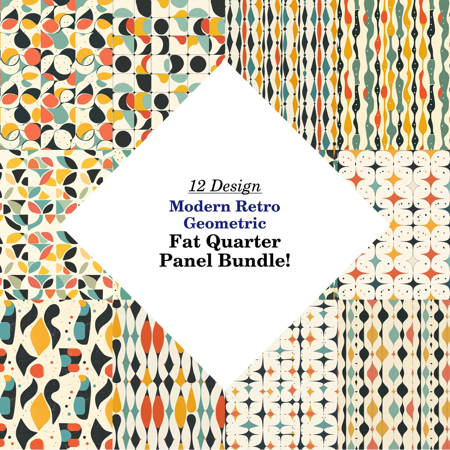 Modern Retro Geometric Fat Quarter Bundle