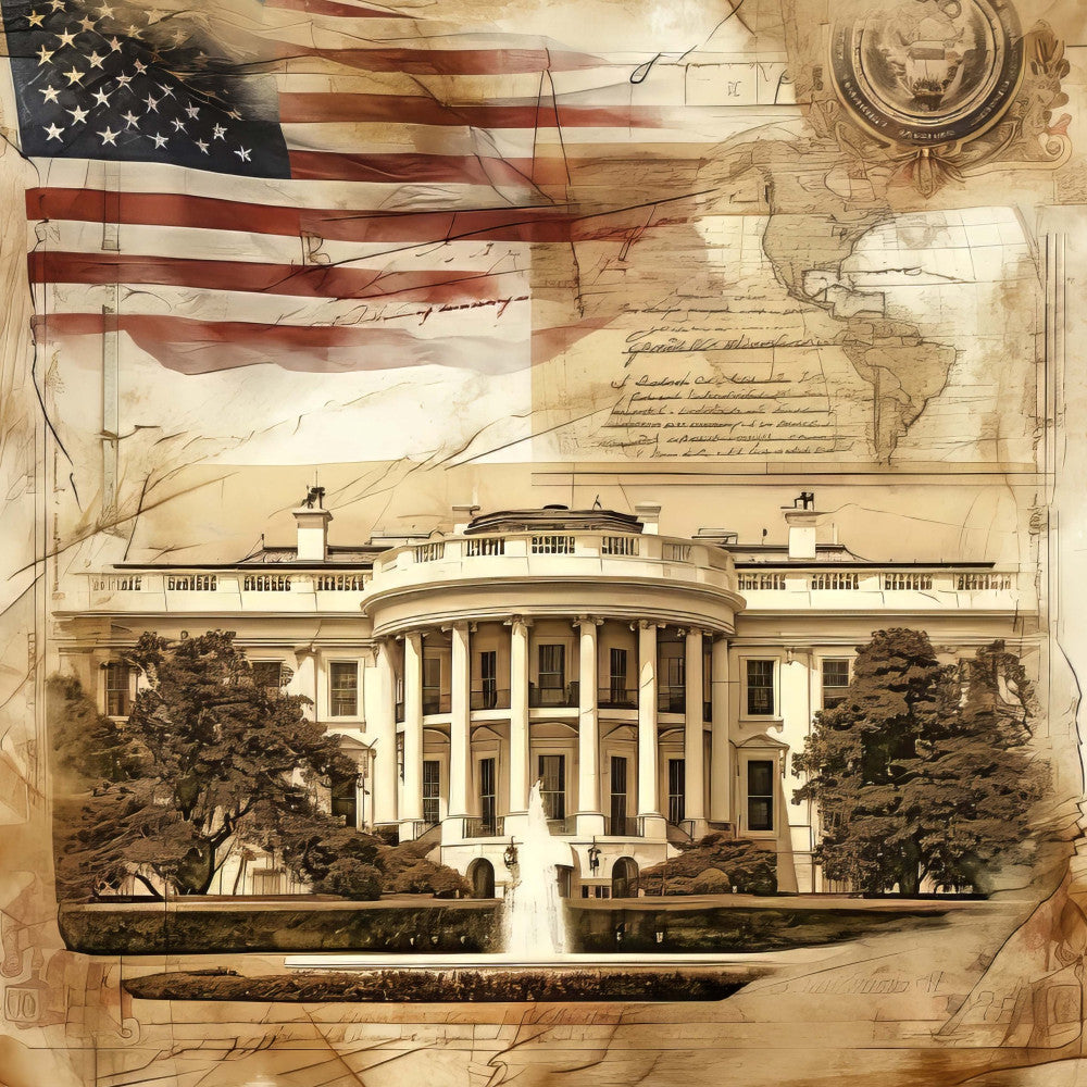 Vintage Patriotic Fabric Panel 1