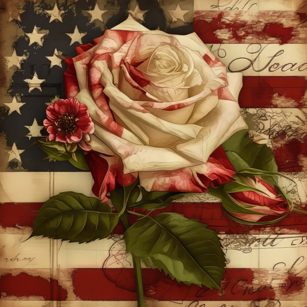 Vintage Patriotic Fabric Panel 11