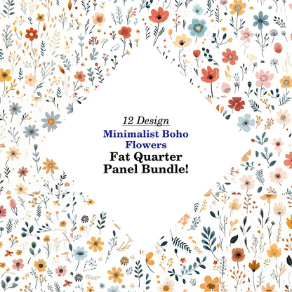 Minimalist Boho Flowers Fat Quarter Bundle