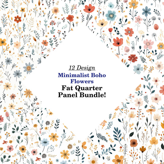 Minimalist Boho Flowers Fat Quarter Bundle
