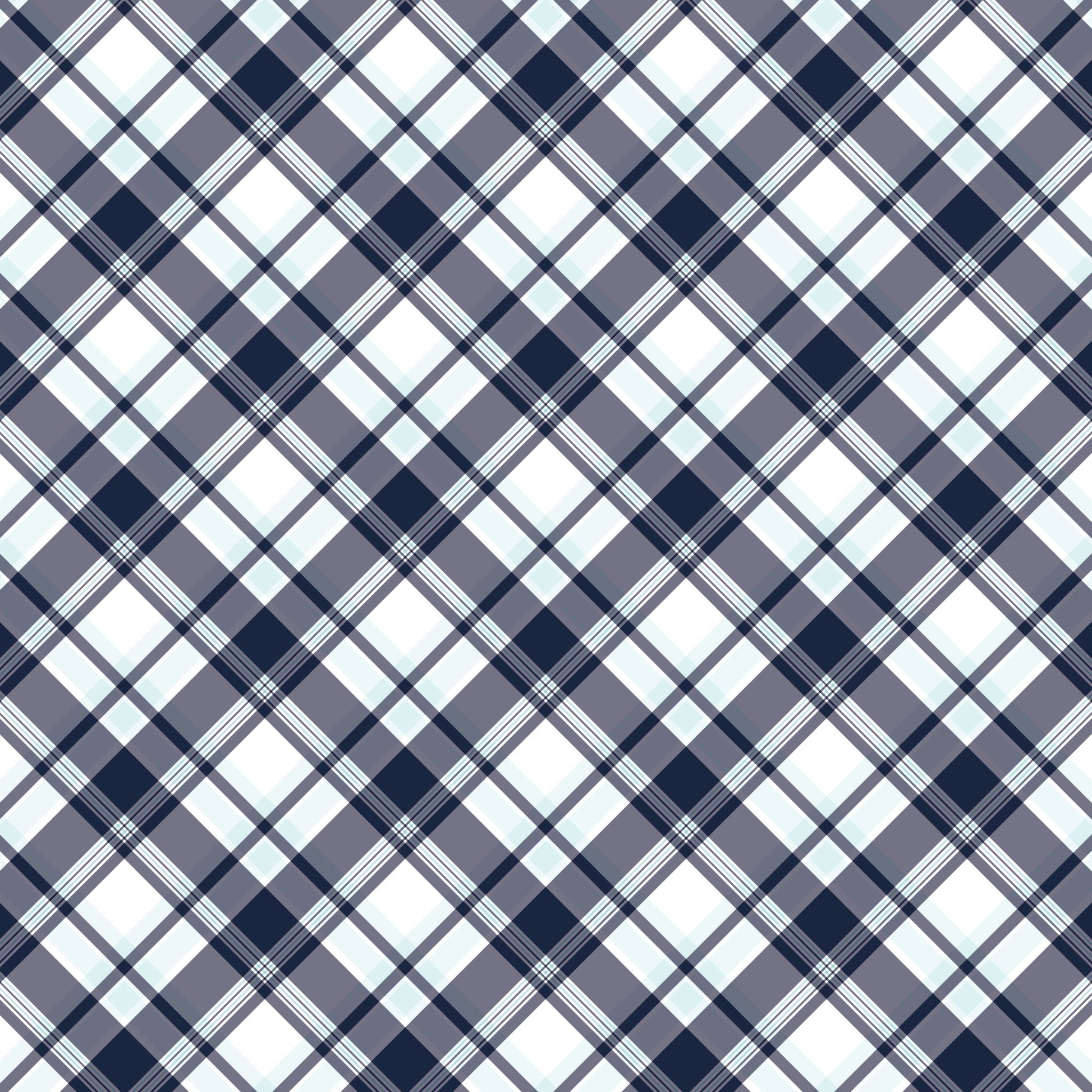 navy blue, white, gray, plaid pattern, diagonal checks, tartan design, geometric pattern, nautical theme, maritime style, quilting cotton, fabric panel, crosshatch lines, preppy aesthetic, sailing inspiration, coastal vibes, checkered motif, woven appearance, crisp lines, maritime fashion