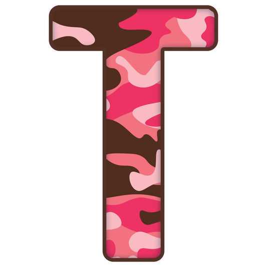 Pink Camo Alphabet Fabric Panel 12
