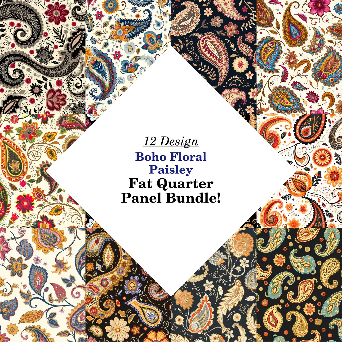 Boho Floral Paisley Fat Quarter Bundle