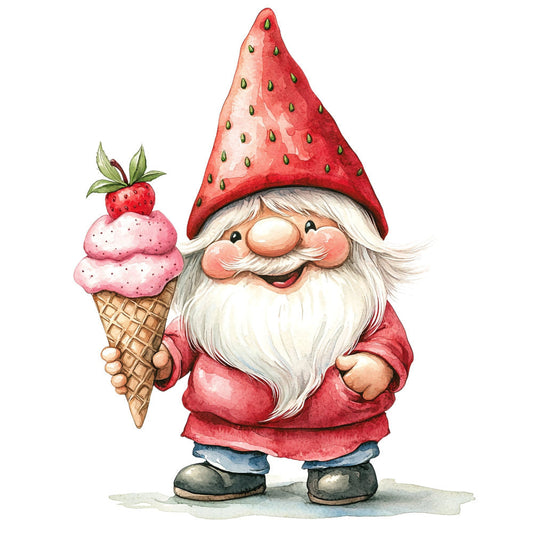 Ice Cream Gnome Fabric Panel 16