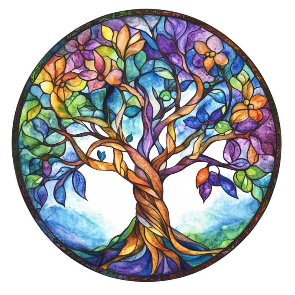 Tree of Life Stained Glass Fabric Panel 7