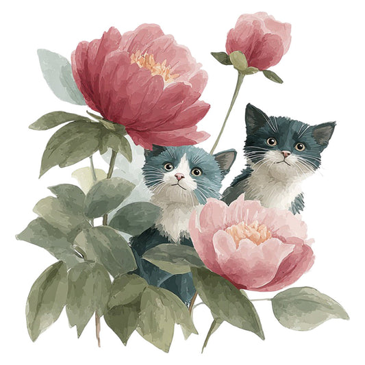 Watercolor Kitten Fabric Panel 30