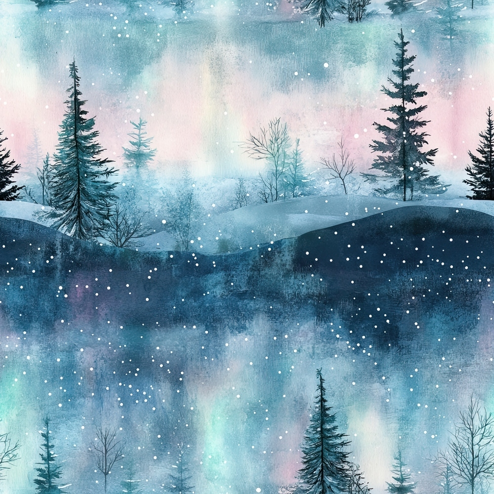 Daily Deal: Northern Lights Forest Pattern 1 Quilting Cotton Fabric - 45" x 1 Yard"